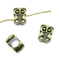 Tibetan Style Jewelry Beads, Owl, plated, vintage & DIY, more colors for choice, nickel, lead & cadmium free, 11x8x7mm, Sold By PC