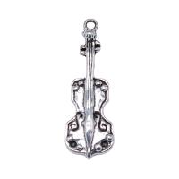 Musical Instrument Shaped Tibetan Style Pendants, Violin, plated, vintage & Unisex, more colors for choice, nickel, lead & cadmium free, 11x32mm, Sold By PC