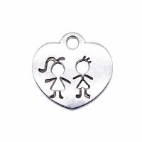 Tibetan Style Pendants, Heart, antique silver color plated, vintage & Unisex, nickel, lead & cadmium free, 15x15mm, Sold By PC