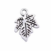 Tibetan Style Leaf Pendants, Maple Leaf, antique silver color plated, vintage & Unisex, nickel, lead & cadmium free, 12x11mm, Sold By PC
