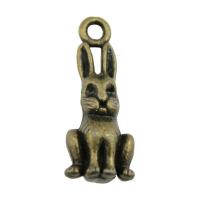 Tibetan Style Animal Pendants, Rabbit, plated, vintage & Unisex, more colors for choice, nickel, lead & cadmium free, 10x24x8mm, Sold By PC