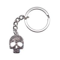 Zinc Alloy Key Clasp Skull antique silver color plated vintage & Unisex nickel lead & cadmium free Sold By PC