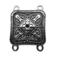 Zinc Alloy Connector Square antique silver color plated vintage & 1/4 loop nickel lead & cadmium free Sold By PC
