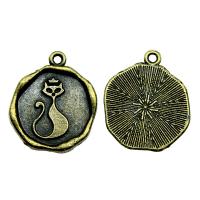 Tibetan Style Pendants, antique bronze color plated, vintage & Unisex, nickel, lead & cadmium free, 19x23mm, Sold By PC