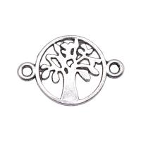 Tibetan Style Connector, Tree, antique silver color plated, vintage & 1/1 loop, nickel, lead & cadmium free, 18x12mm, Sold By PC