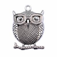 Tibetan Style Animal Pendants, Owl, plated, vintage & Unisex, more colors for choice, nickel, lead & cadmium free, 23x33mm, Sold By PC
