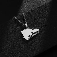 Stainless Steel Jewelry Necklace 304 Stainless Steel Map Vacuum Ion Plating fashion jewelry & Unisex Length 20 Inch Sold By PC