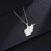 Stainless Steel Jewelry Necklace 304 Stainless Steel Map Vacuum Ion Plating fashion jewelry & Unisex Length 19.68 Inch Sold By PC