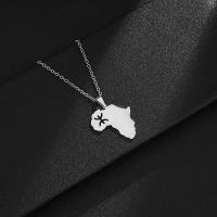 Stainless Steel Jewelry Necklace, 304 Stainless Steel, Map, Vacuum Ion Plating, different color and pattern for choice & fashion jewelry & Unisex & different size for choice, more colors for choice, Length:19.68 Inch, Sold By PC