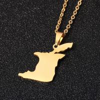 Stainless Steel Jewelry Necklace 304 Stainless Steel Map Vacuum Ion Plating fashion jewelry & Unisex Length 20 Inch Sold By PC