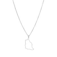 Stainless Steel Jewelry Necklace, 304 Stainless Steel, Map, Vacuum Ion Plating, fashion jewelry & Unisex, more colors for choice, 32x23mm, Length:19.68 Inch, Sold By PC