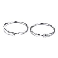 Stainless Steel Hoop Earring, 304 Stainless Steel, Vacuum Ion Plating, fashion jewelry & for woman, more colors for choice, 51x53mm, Sold By Pair