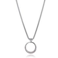 Stainless Steel smycken halsband, 304 rostfritt stål, för människan, silver, 31x31mm, Längd 23.6 inch, Säljs av PC