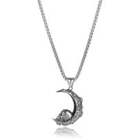 Stainless Steel Jewelry Necklace, 304 Stainless Steel, Vacuum Plating, for man, silver color, 32x40mm, Length:23.6 Inch, Sold By PC