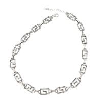 Tibetan Style Jewelry Necklace, Geometrical Pattern, plated, vintage & Korean style & Unisex & hollow, nickel, lead & cadmium free, 10mm, Length:Approx 17.1 Inch, Sold By PC