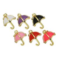 Brass Jewelry Pendants, Umbrella, gold color plated, enamel, more colors for choice, 12x15x12mm, Hole:Approx 3mm, Sold By PC