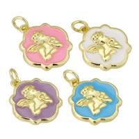 Brass Jewelry Pendants gold color plated enamel Approx 3mm Sold By PC