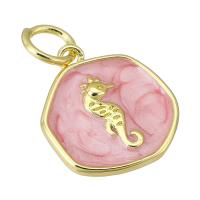 Brass Jewelry Pendants, gold color plated, enamel, more colors for choice, 14x16x2mm, Hole:Approx 3mm, Sold By PC
