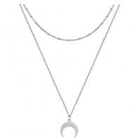 Edelstahl Schmuck Halskette, 304 Edelstahl, Mond, Modeschmuck & für Frau, keine, Länge:ca. 17.72 ZollInch, verkauft von PC