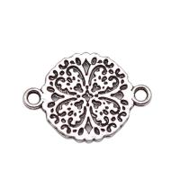 Tibetan Style Connector, plated, silver color, 13x18mm, Sold By PC