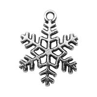 Zinc Alloy Pendler, Snowflake, forgyldt, sølv, 17x22mm, Solgt af PC