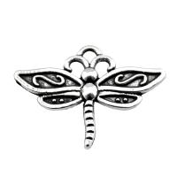 Tibetan Style Animal Pendants, Dragonfly, plated, silver color, 16x22mm, Sold By PC