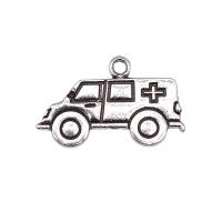 Tibetan Style Pendants, Ambulance, plated, silver color, 13x22mm, Sold By PC