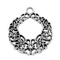 Tibetan Style Hollow Pendants, plated, silver color, 24x27mm, Sold By PC