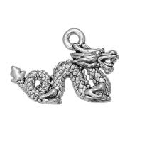Zinc Alloy Animal Pendants Dragon plated silver color Sold By PC