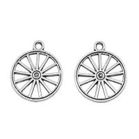 Zinc Alloy Pendants Round plated silver color Sold By PC