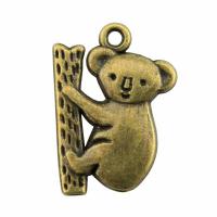 Tibetan Style Animal Pendants, Koala, plated, more colors for choice, 20x14mm, Sold By PC