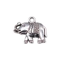 Zinc Alloy Animal Pendler, Elephant, forgyldt, sølv, 18x15mm, Solgt af PC