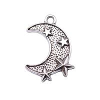 Zinc Alloy Moon Pendants Moon and Star plated silver color Sold By PC