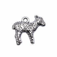 Tibetan Style Animal Pendants, plated, silver color, 13x15mm, Sold By PC