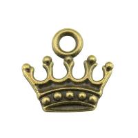Sinc Alloy Crown Pendants, Corónach, plátáilte, dathanna níos mó le haghaidh rogha, 13x14mm, Díolta De réir PC