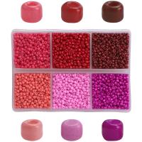 Sølv Foret Glass Seed Beads, Glas, du kan DIY, blandede farver, 2mm, 5400pc'er/Box, Solgt af Box