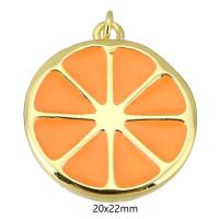 Brass Jewelry Pendants Orange gold color plated fashion jewelry & DIY & enamel orange Approx 3mm Sold By Lot