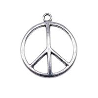 Tibetan Style Pendants, Peace Logo, antique silver color plated, vintage & Unisex, nickel, lead & cadmium free, 27x24mm, Sold By PC