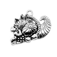 Tibetan Style Flower Pendants, antique silver color plated, vintage & Unisex, nickel, lead & cadmium free, 28x20mm, Sold By PC