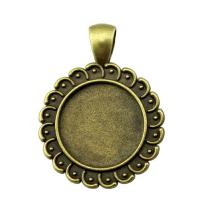 Zinc Alloy Pendant Cabochon Setting Flower plated vintage & DIY nickel lead & cadmium free 18mm Sold By PC