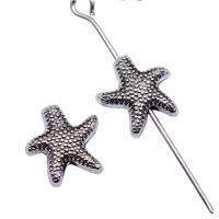 Tibetan Style Jewelry Beads, Starfish, antique silver color plated, vintage & DIY, nickel, lead & cadmium free, 10x10mm, Sold By PC