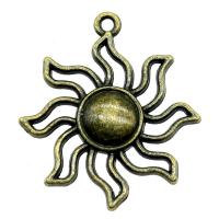 Tibetan Style Pendants, Sun, plated, vintage & Unisex, more colors for choice, nickel, lead & cadmium free, 35x31mm, Sold By PC