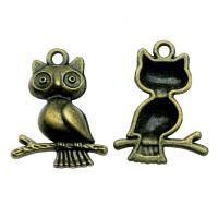Tibetan Style Animal Pendants, Owl, plated, vintage & Unisex, more colors for choice, nickel, lead & cadmium free, 18x24mm, Sold By PC