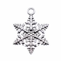 Tibetan Style Pendants, Snowflake, antique silver color plated, vintage & Unisex, nickel, lead & cadmium free, 26x36mm, Sold By PC