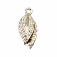 Tibetan Style Leaf Pendants, KC gold color plated, vintage & Unisex, nickel, lead & cadmium free, 10x22mm, Sold By PC