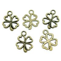 Tibetan Style Clover Pendant, Four Leaf Clover, plated, vintage & Unisex, more colors for choice, nickel, lead & cadmium free, 13x17mm, Sold By PC