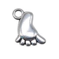 Zinc Alloy Pendants Foot antique silver color plated vintage & Unisex nickel lead & cadmium free Sold By PC
