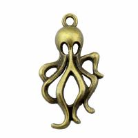 Tibetan Style Animal Pendants, Octopus, plated, vintage & Unisex, more colors for choice, nickel, lead & cadmium free, 17x32mm, Sold By PC
