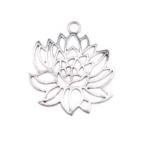 Tibetan Style Flower Pendants, antique silver color plated, vintage & Unisex, nickel, lead & cadmium free, 42x48mm, Sold By PC