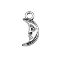 Tibetan Style Moon Pendants, plated, vintage & Unisex, more colors for choice, nickel, lead & cadmium free, 6x13mm, Sold By PC